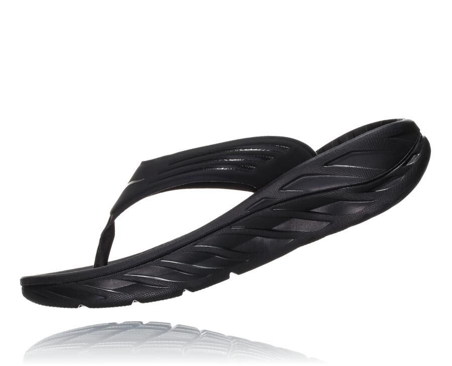 Hoka Australia One One ORA Recovery Flip - Mens Sandals Black - AWMNB-3612